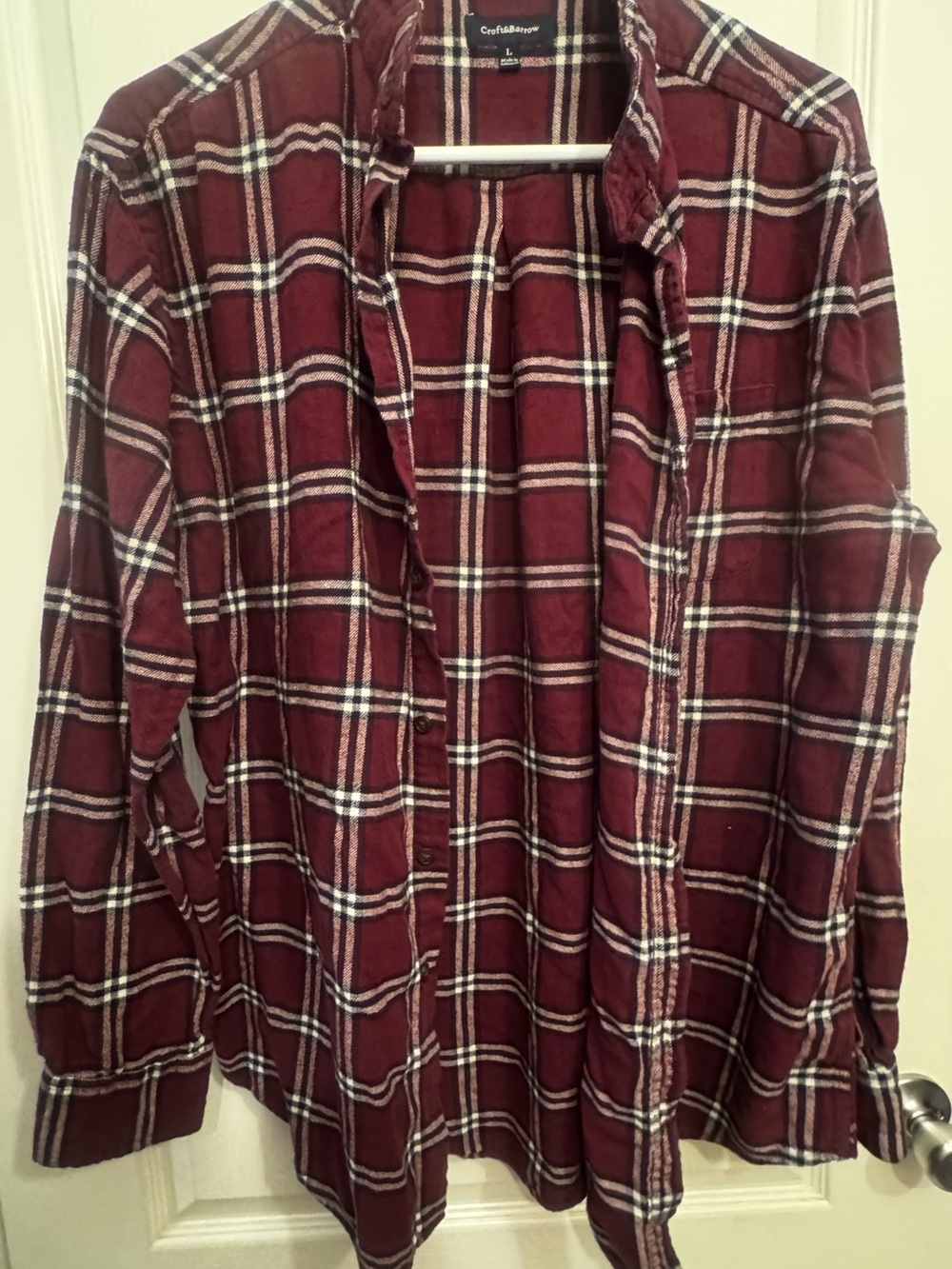 croft & barrow Maroon Plaid Flannel Shirt